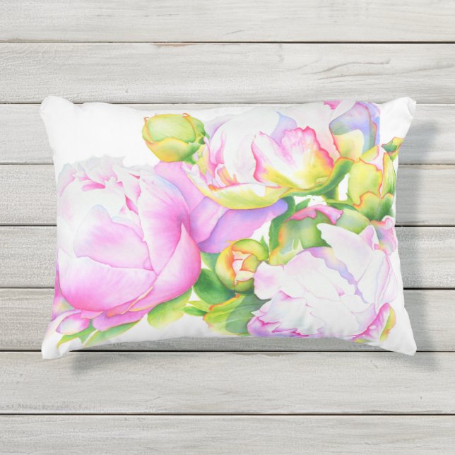 Coussin D'extérieur Peony blanc rose (Devant)
