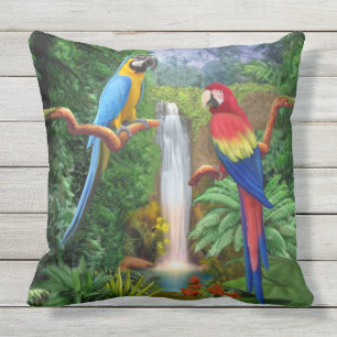 Coussin D'extérieur Perroquets tropicaux d'ara
