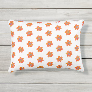 Coussin D'extérieur Petit Motif aux fleurs orange