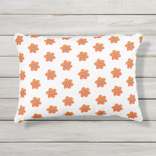 Coussin D'extérieur Petit motif de fleurs orange