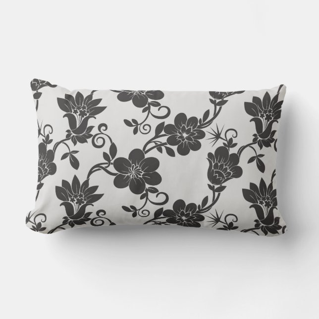 Coussin D'extérieur Pilier extérieur Accent Coussin-noir Fleurs extéri (Recto)