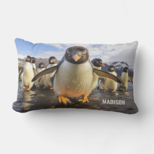 Coussin D'extérieur Pingouins Cool de nom personnalisé