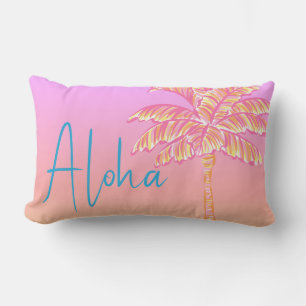 Coussin D'extérieur Pink Tropical Coucher de soleil Palm Tree Aloha Ex
