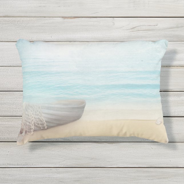 Coussin D'extérieur Plage nautique avec Rowboat & Fishing Net (Devant)