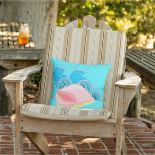 Coussin D'extérieur Plage tropicale des coquillages et des vagues