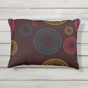 Coussin D'extérieur Playful, coloré, tendance, cercles rayés cool