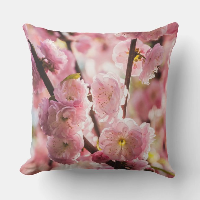 Coussin D'extérieur Plum à fleurs - Paradize rose (Recto)