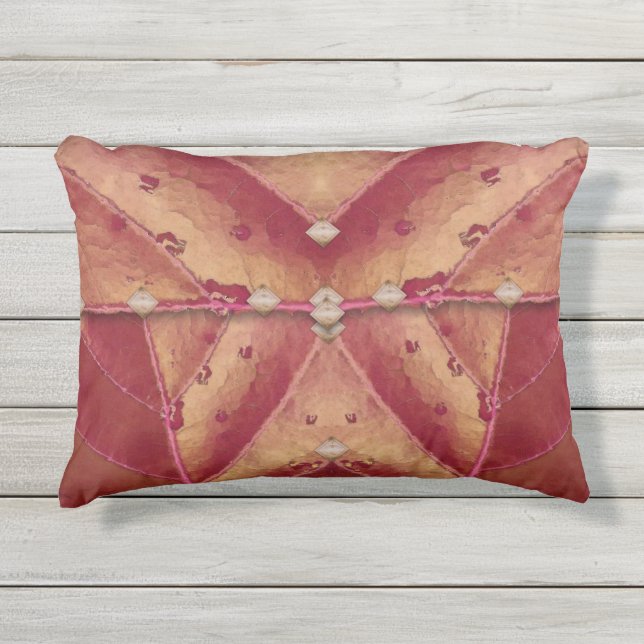 Coussin D'extérieur Pochette Rouge Chaud et Or (Devant)