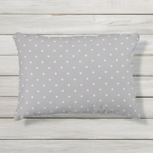 Coussin D'extérieur Point rose fond gris élégant pois pointillé