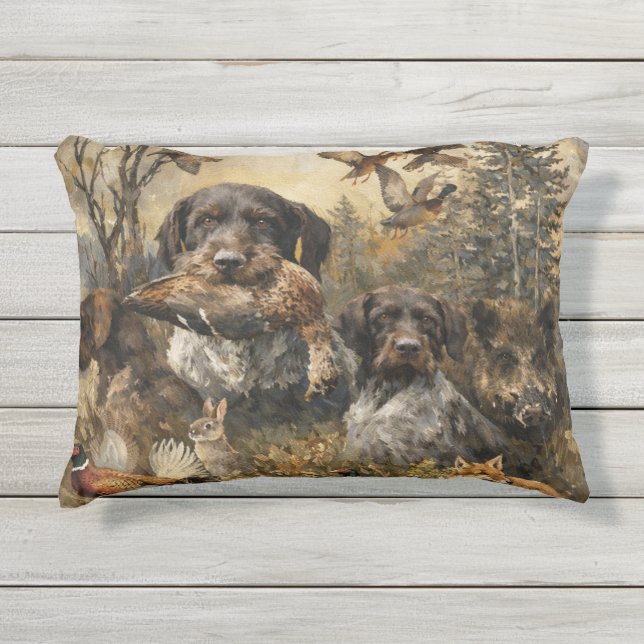 Coussin D'extérieur Pointer à poil dur allemand (Devant)