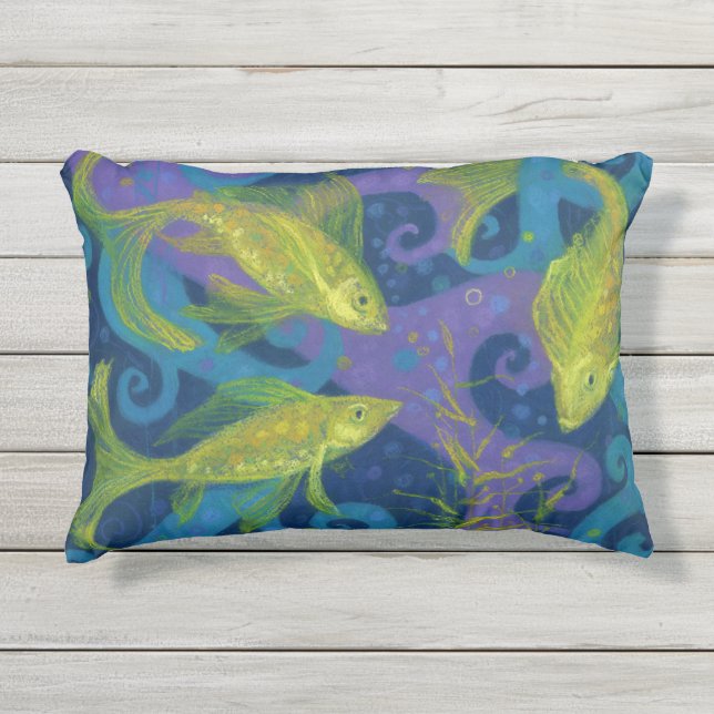 Coussin D'extérieur Poissons d'or, Poissons, poisson, nautique sous-ma (Devant)