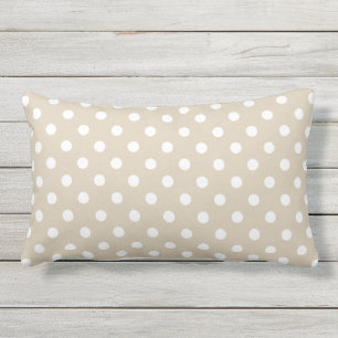 Coussin D'extérieur Polka Dot De Sable Beige À L'Extérieur