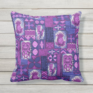 Coussin D'extérieur Pomaika’i Tiki Hawaiian Vintage Tapa Outdoor