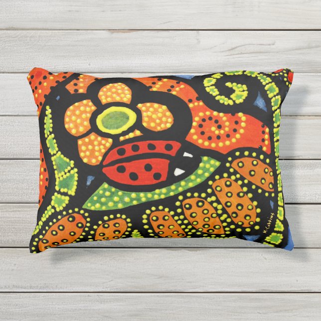 Coussin D'extérieur Pop de Ladybug Abstrait coloré (Devant)