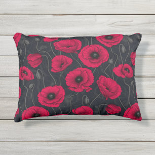 Coussin D'extérieur Poppies rouges