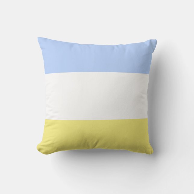 Coussin D'extérieur Poudre Bleu et Beurre Jaune (Recto)