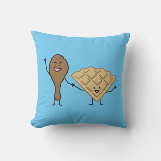 Coussin D'extérieur Poulet et gaufres américains et cuisine du sud (Recto)