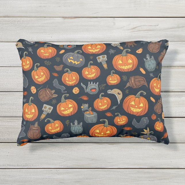 Coussin D'extérieur Poussin Baguette d'Halloween (Devant)