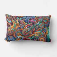Psychédélique Batik Guitare Art-Colorful Musique R
