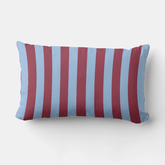 Coussin D'extérieur Rayé bleu et bordeaux  (Verso)
