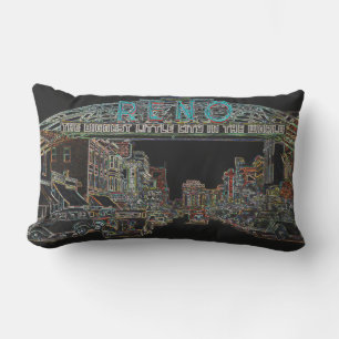 COUSSIN D'EXTÉRIEUR RENO NEVADA VINTAGE COLORÉ EAU COLORÉ NON ART