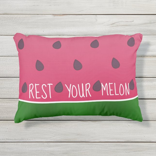 Coussin D'extérieur Reposez votre pastèque drôle de melon (Devant)