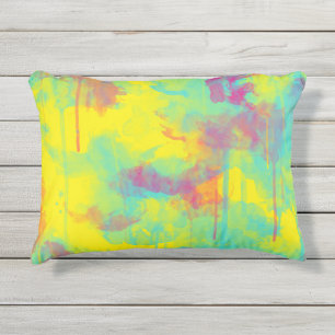 Coussin D'extérieur Résumé d'été Giclées d'aquarelle colorées amusante