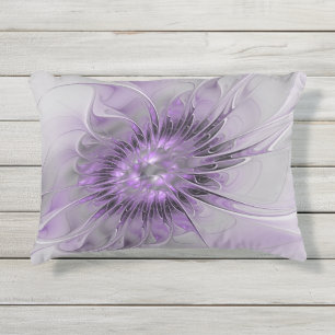 Coussin D'extérieur Rêve de fleur de lavande Art fractal abstrait mode