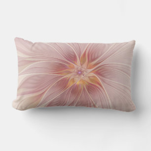 Coussin D'extérieur Rêve floral rose tendre Art fractal abstrait Fleur