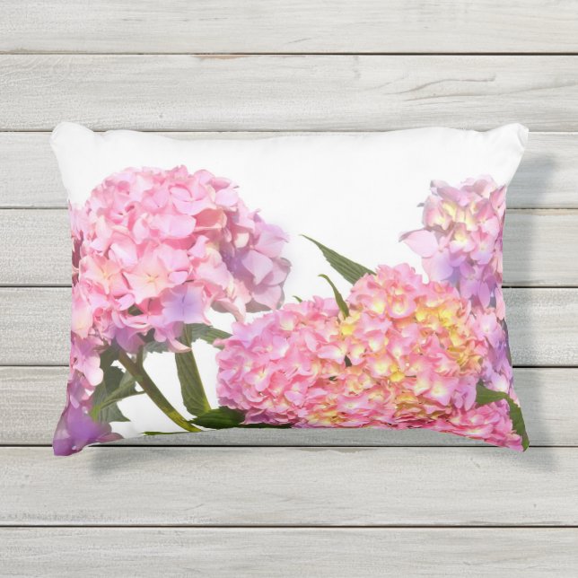 Coussin D'extérieur Rose Blue Hydrangeas élégantes fleurs rose violet (Devant)