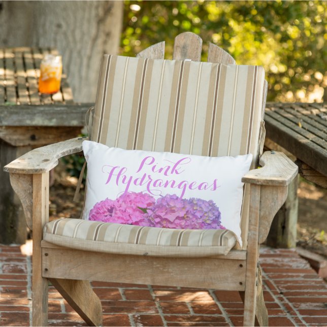Coussin D'extérieur Rose Blue Hydrangeas élégantes fleurs rose violet (Chaise)