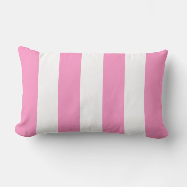 Coussin D'extérieur Rose Bubble-gum 2 Rayures de Cabane (Recto)