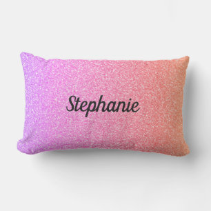 Coussin D'extérieur Rose Parties scintillant or rose Ombre Sparkle Nom