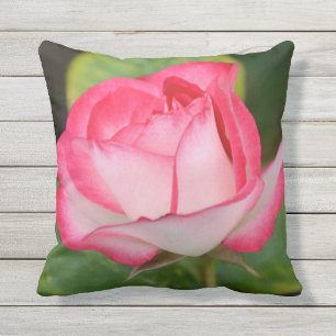 Coussin D'extérieur Rose rose et blanc simple
