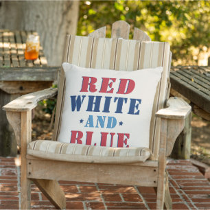 Coussin D'extérieur Rouge Blanc et Bleu Jour férié du 4 juillet