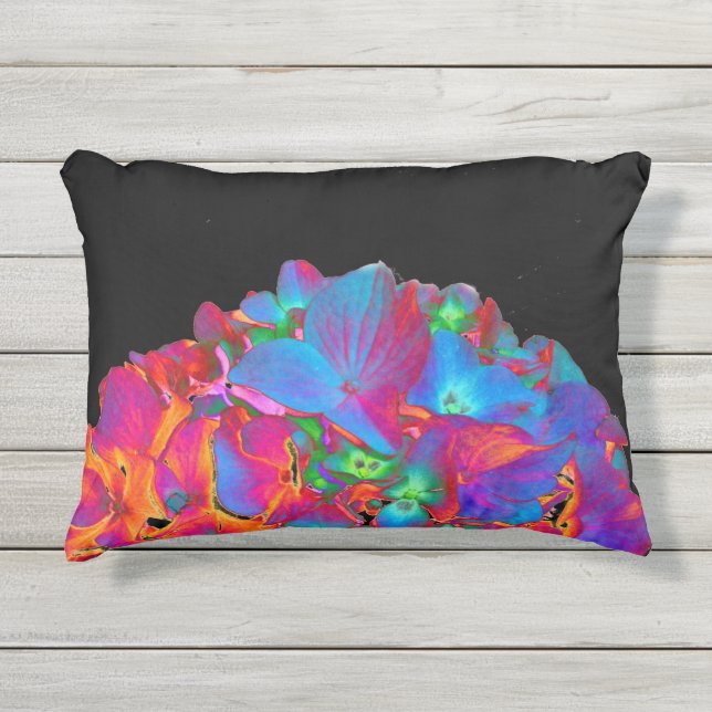 Coussin D'extérieur Rouge rose bleu violet fleuri fleuri coloré (Devant)