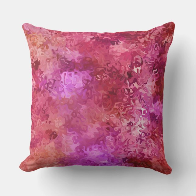 Coussin D'extérieur Rouge rose chaud et Motif Abstrait magenta (Recto)