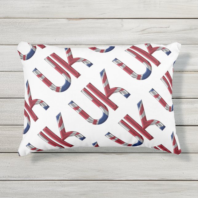 Coussin D'extérieur Royaume-Uni Union Jack British Drapeau Typographie (Devant)