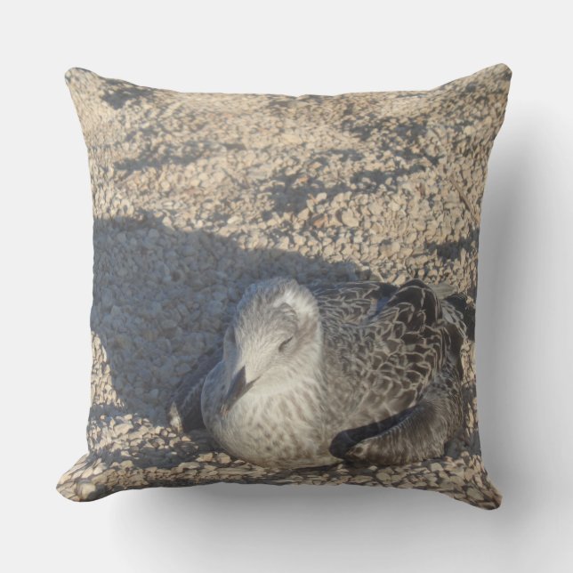 Coussin D'extérieur Seagull Profitant Du Soleil Été Photographie (Recto)