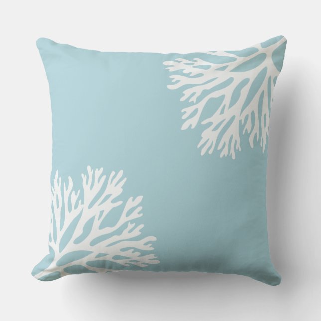 Coussin D'extérieur Silhouettes de corail de mer (daiquiri bleu) (Recto)