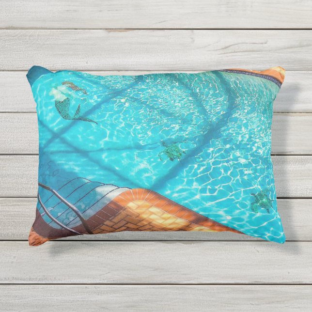 Coussin D'extérieur Sirène dans une piscine (Devant)