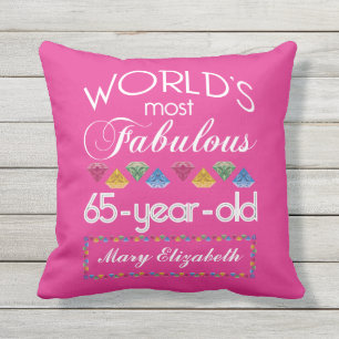 Coussin D'extérieur soixante-cinquième Anniversaire la plupart de ros