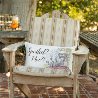 Coussin D'extérieur Spoiled Fancy Dog Grey Schnauzer Throw Pillow