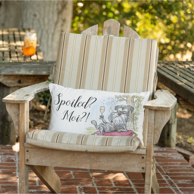 Coussin D'extérieur Spoiled Fancy Dog Grey Schnauzer Throw Pillow (Chaise)