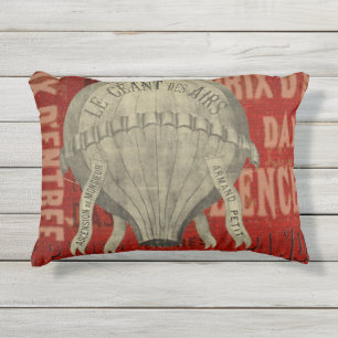 Coussin D'extérieur Steampunk Hot Air Ballon Ride Polices graphiques