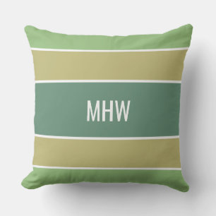 Coussin D'extérieur Stripes Motif personnalisé monogramme lancer oreil