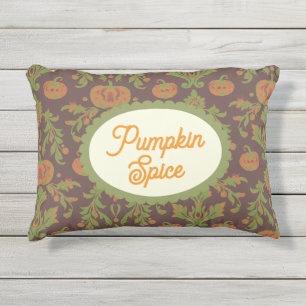 Coussin D'extérieur Style Vintage Campagne Automne Citrouille Épices P