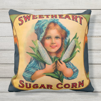Coussin D'extérieur SUCRE SUCRE SUCRE SUCRE CORN étiquette vintage Jet