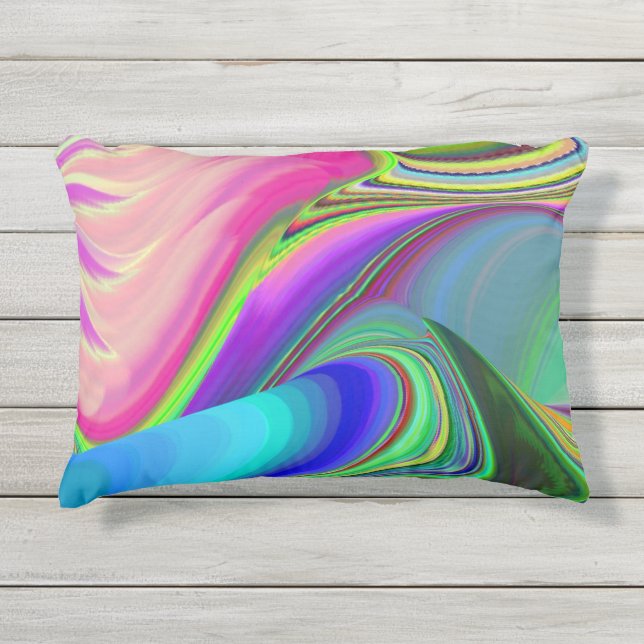 Coussin D'extérieur Summerfeel, Rainbowart 3D Abstrait (Devant)