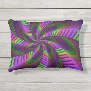 Coussin D'extérieur Super Énergétique coloré Neon Motif fractal